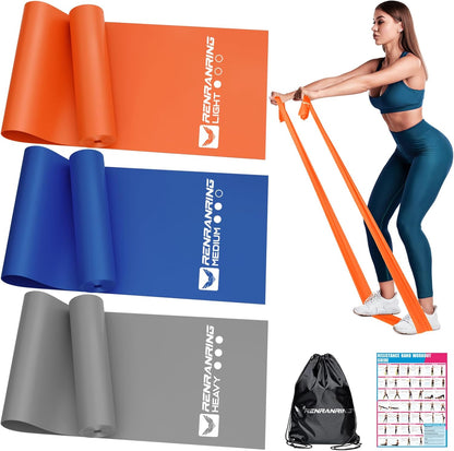 Resistance Bands for Working Out, Exercise Bands for Physical Therapy, Stretch, Recovery, Pilates, Rehab, Strength Training and Yoga Starter Set