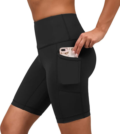 Yogalicious High Waist Squat Proof Side Pocket Biker Shorts - 3.5", 5", 7", 9"