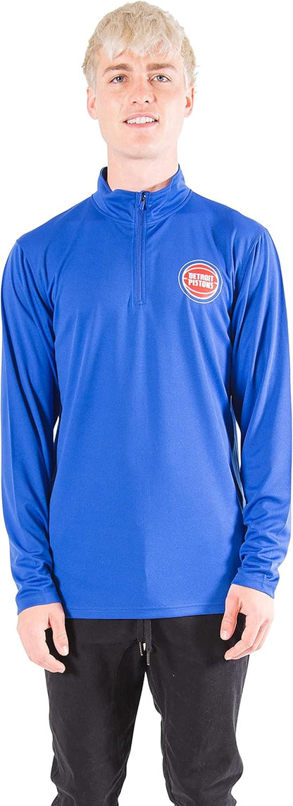 Ultra Game Men'S NBA Quarter Zip Long Sleeve Pullover T-Shirt