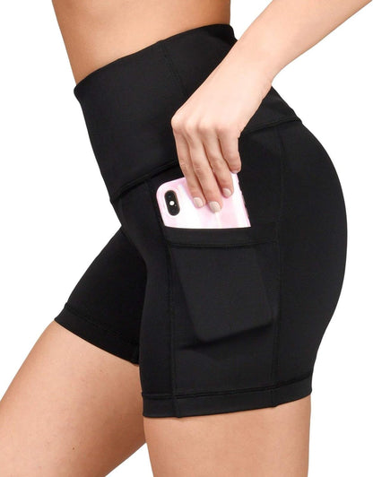 Yogalicious High Waist Squat Proof Side Pocket Biker Shorts - 3.5", 5", 7", 9"