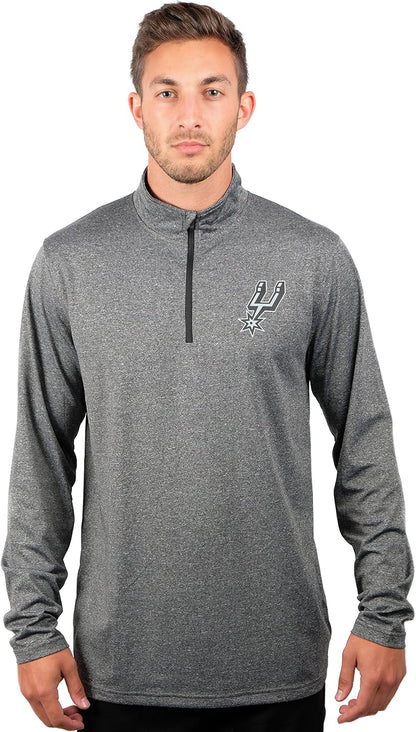 Ultra Game Men'S NBA Quarter Zip Long Sleeve Pullover T-Shirt