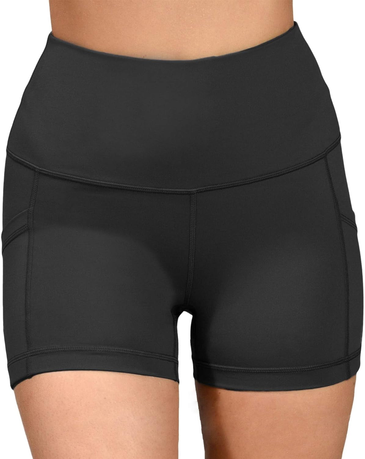 Yogalicious High Waist Squat Proof Side Pocket Biker Shorts - 3.5", 5", 7", 9"