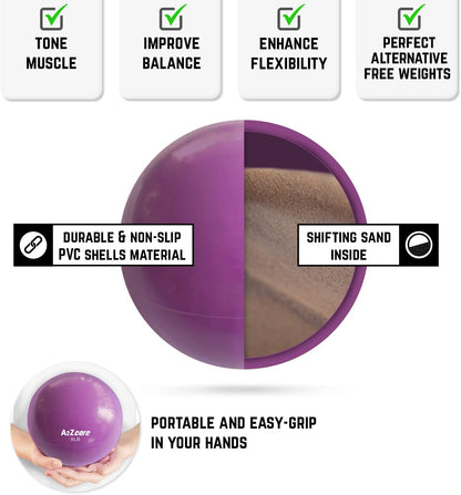 Ultimate Toning Ball - Soft Weighted Medicine Ball for Pilates, Yoga, Fitness & Physical Therapy