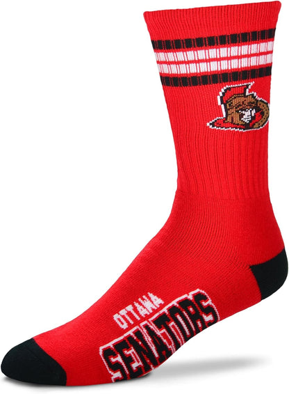 For Bare Feet Chicago Blackhawks Adult Stripe Deuce Sock - Red,