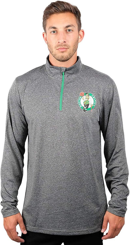 Ultra Game Men'S NBA Quarter Zip Long Sleeve Pullover T-Shirt