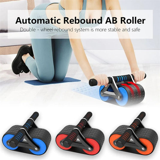 Ultimate Double Wheel Ab Roller for Home & Gym - Automatic Rebound Waist Trainer for Men & Women