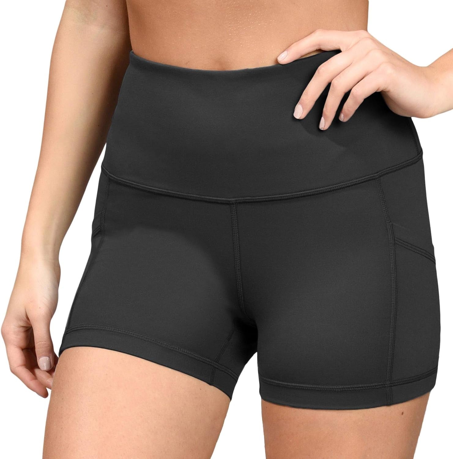 Yogalicious High Waist Squat Proof Side Pocket Biker Shorts - 3.5", 5", 7", 9"