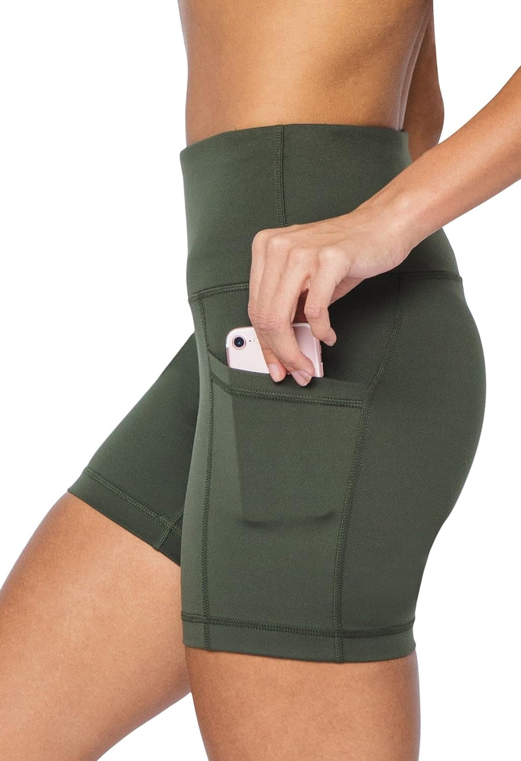 Yogalicious High Waist Squat Proof Side Pocket Biker Shorts - 3.5", 5", 7", 9"