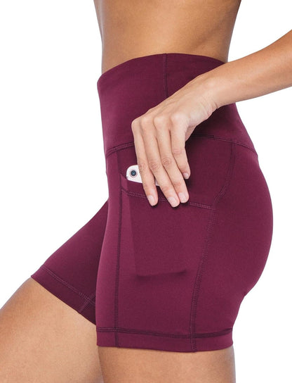 Yogalicious High Waist Squat Proof Side Pocket Biker Shorts - 3.5", 5", 7", 9"