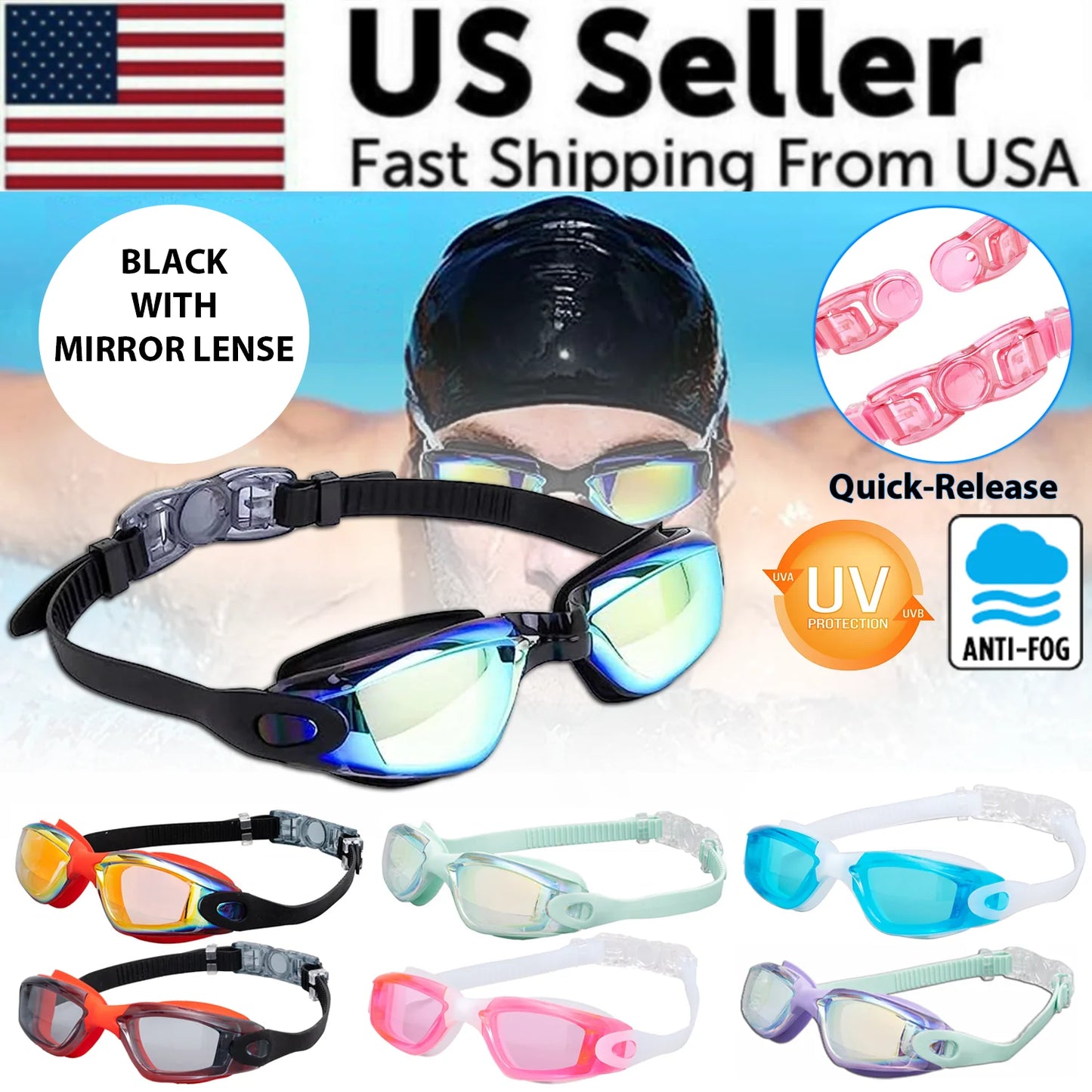 Ultimate Clear Swim Goggles - UV Protection & Anti-Fog for Adults & Kids