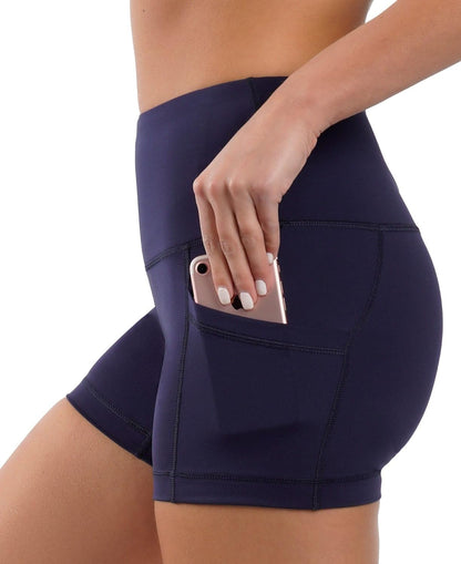 Yogalicious High Waist Squat Proof Side Pocket Biker Shorts - 3.5", 5", 7", 9"