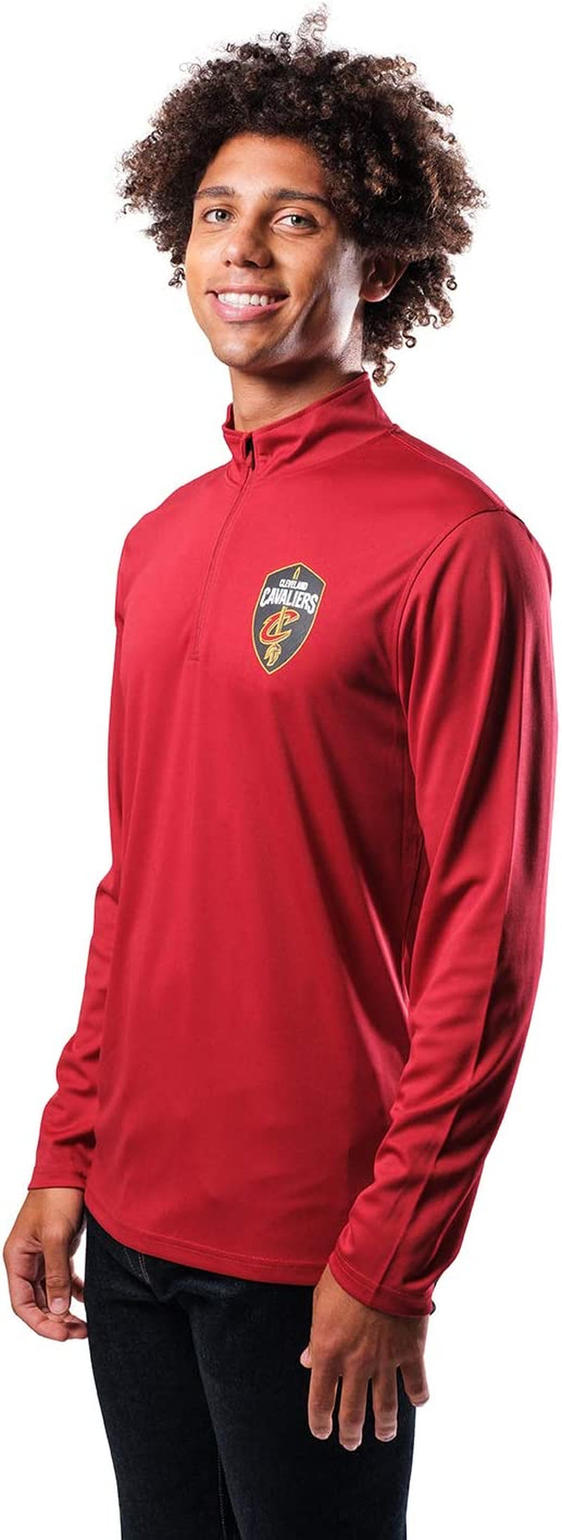 Ultra Game Men'S NBA Quarter Zip Long Sleeve Pullover T-Shirt