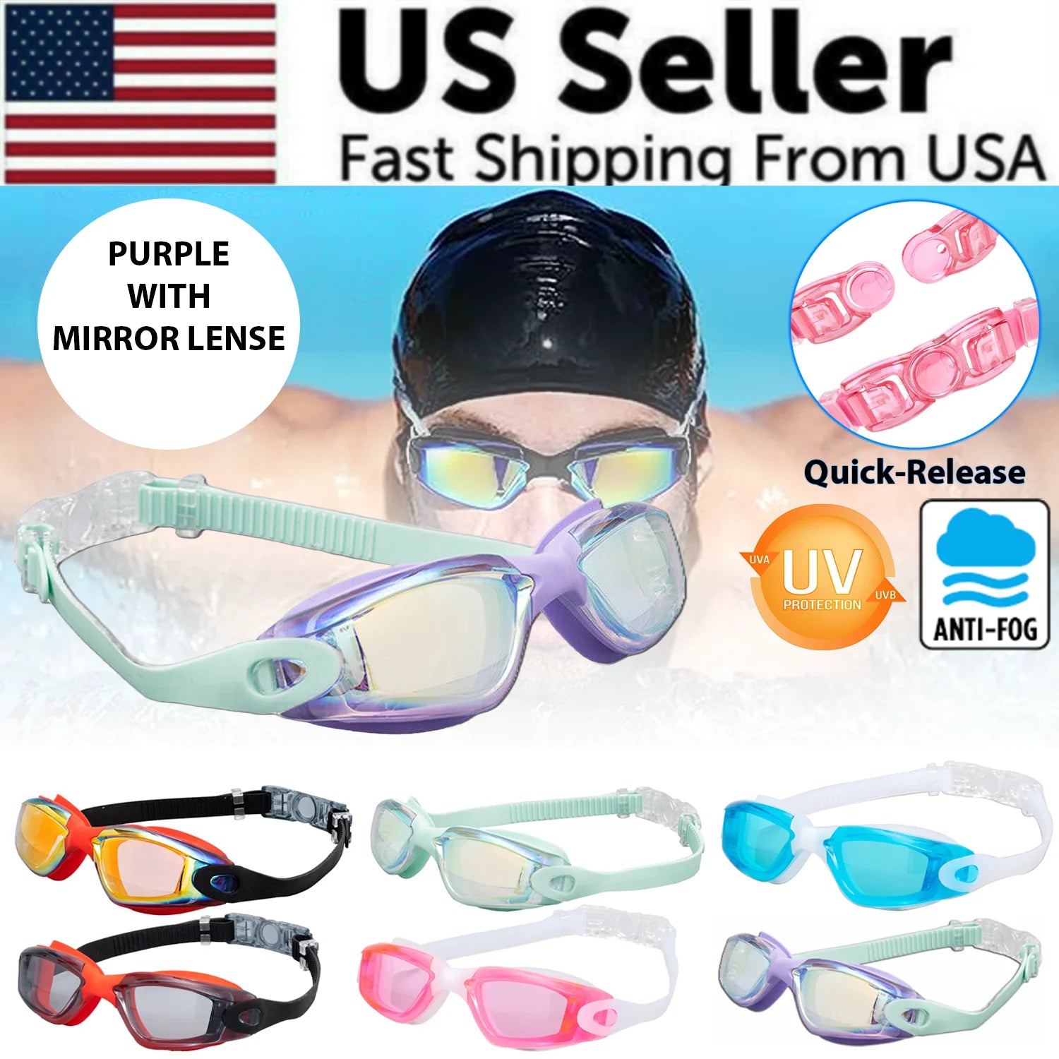 Ultimate Clear Swim Goggles - UV Protection & Anti-Fog for Adults & Kids