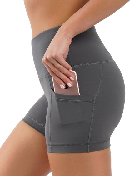 Yogalicious High Waist Squat Proof Side Pocket Biker Shorts - 3.5", 5", 7", 9"