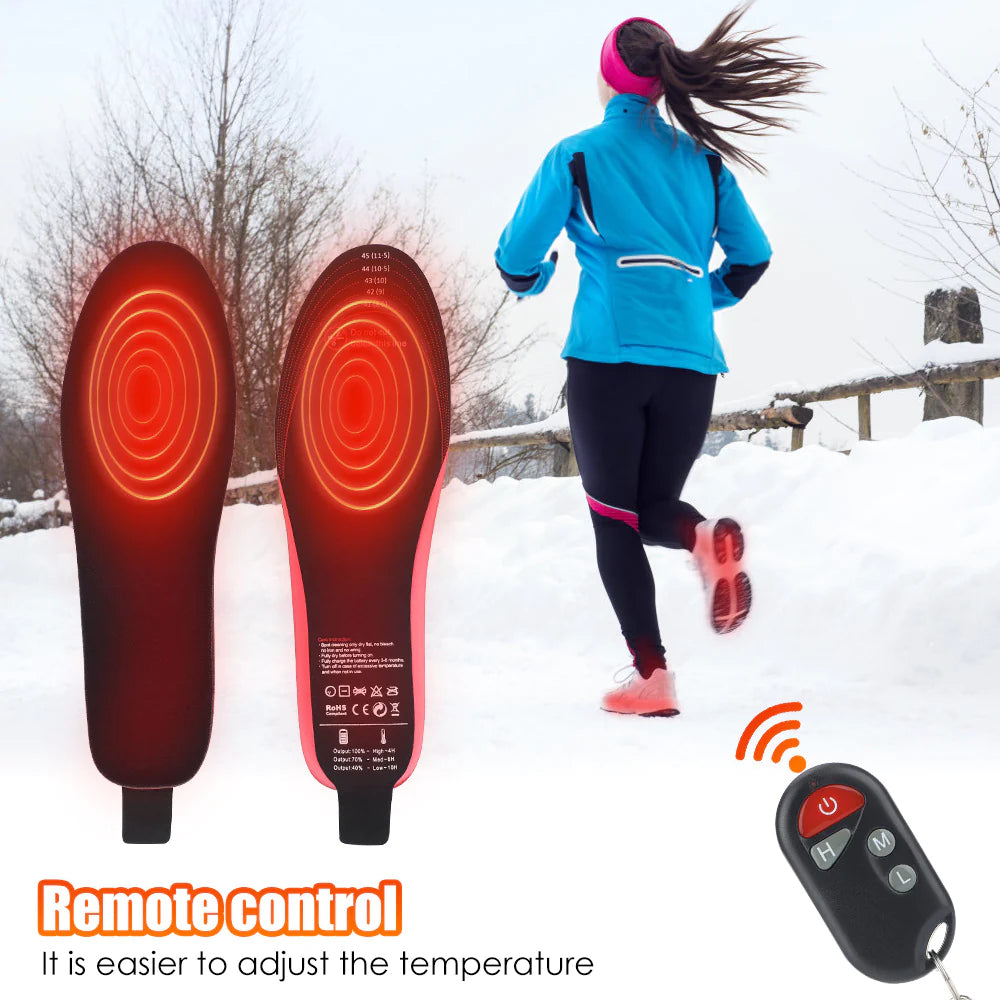 Rechargeable Heated Insoles for Ultimate Foot Warmth - Customizable Size for Men and Women