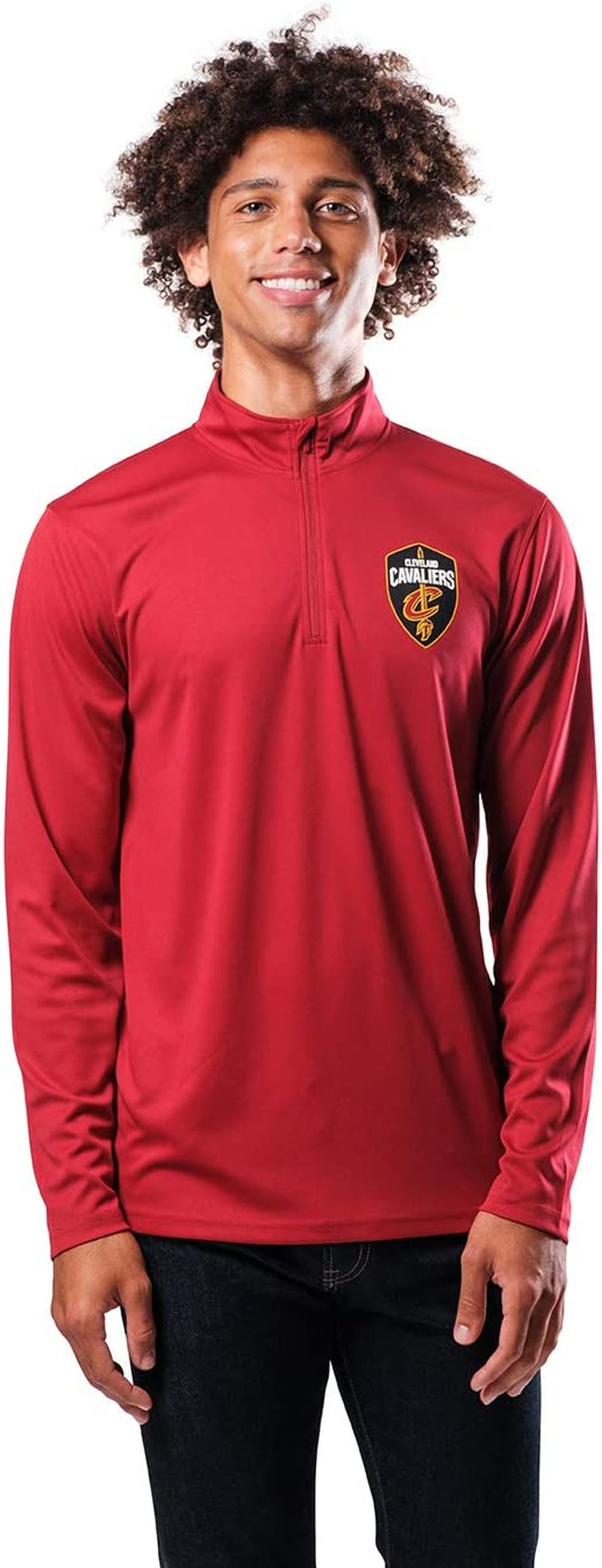 Ultra Game Men'S NBA Quarter Zip Long Sleeve Pullover T-Shirt