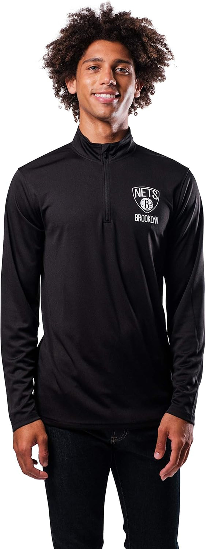 Ultra Game Men'S NBA Quarter Zip Long Sleeve Pullover T-Shirt