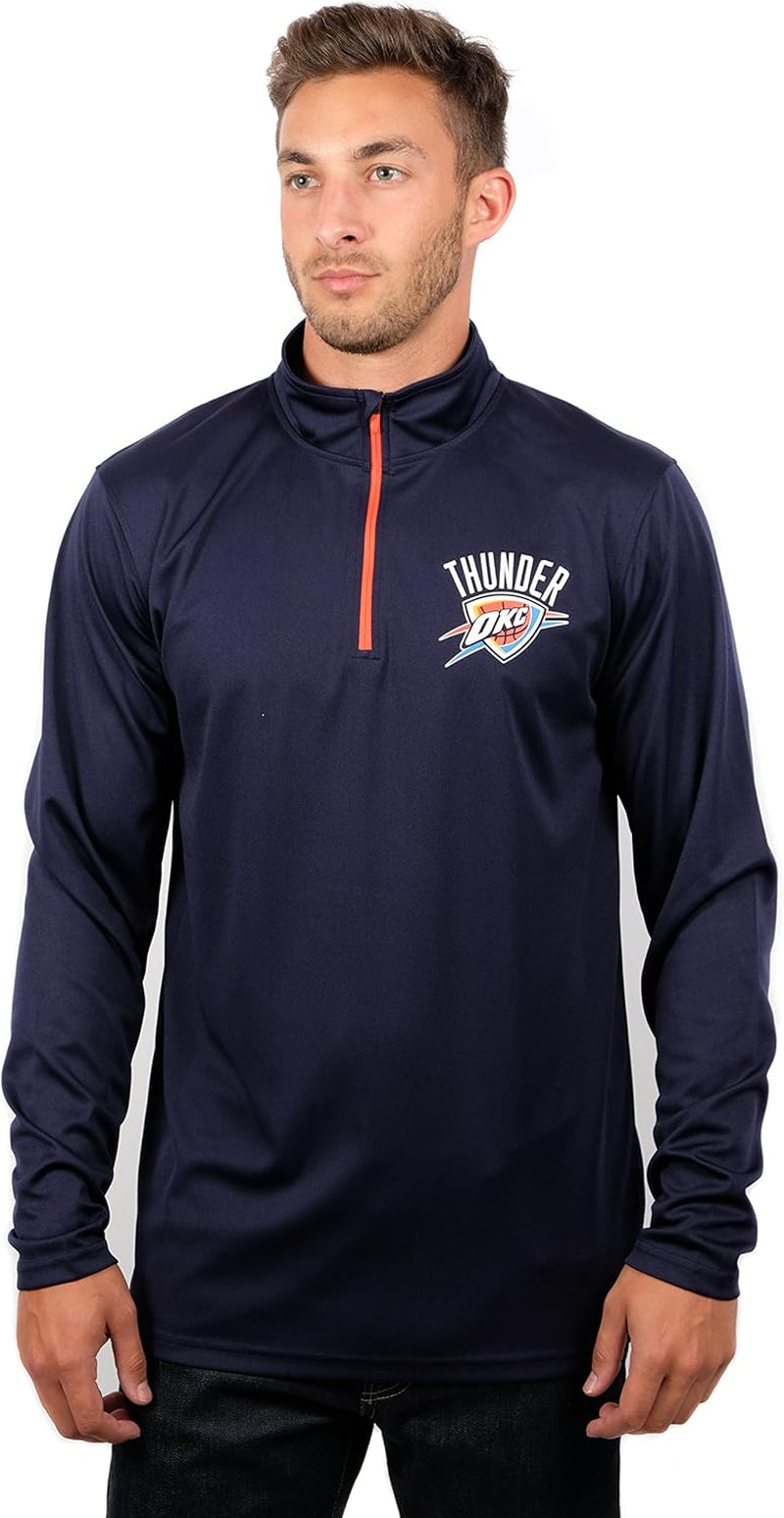 Ultra Game Men'S NBA Quarter Zip Long Sleeve Pullover T-Shirt