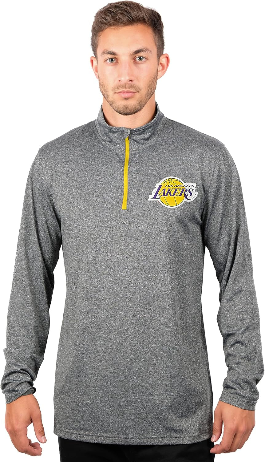 Ultra Game Men'S NBA Quarter Zip Long Sleeve Pullover T-Shirt