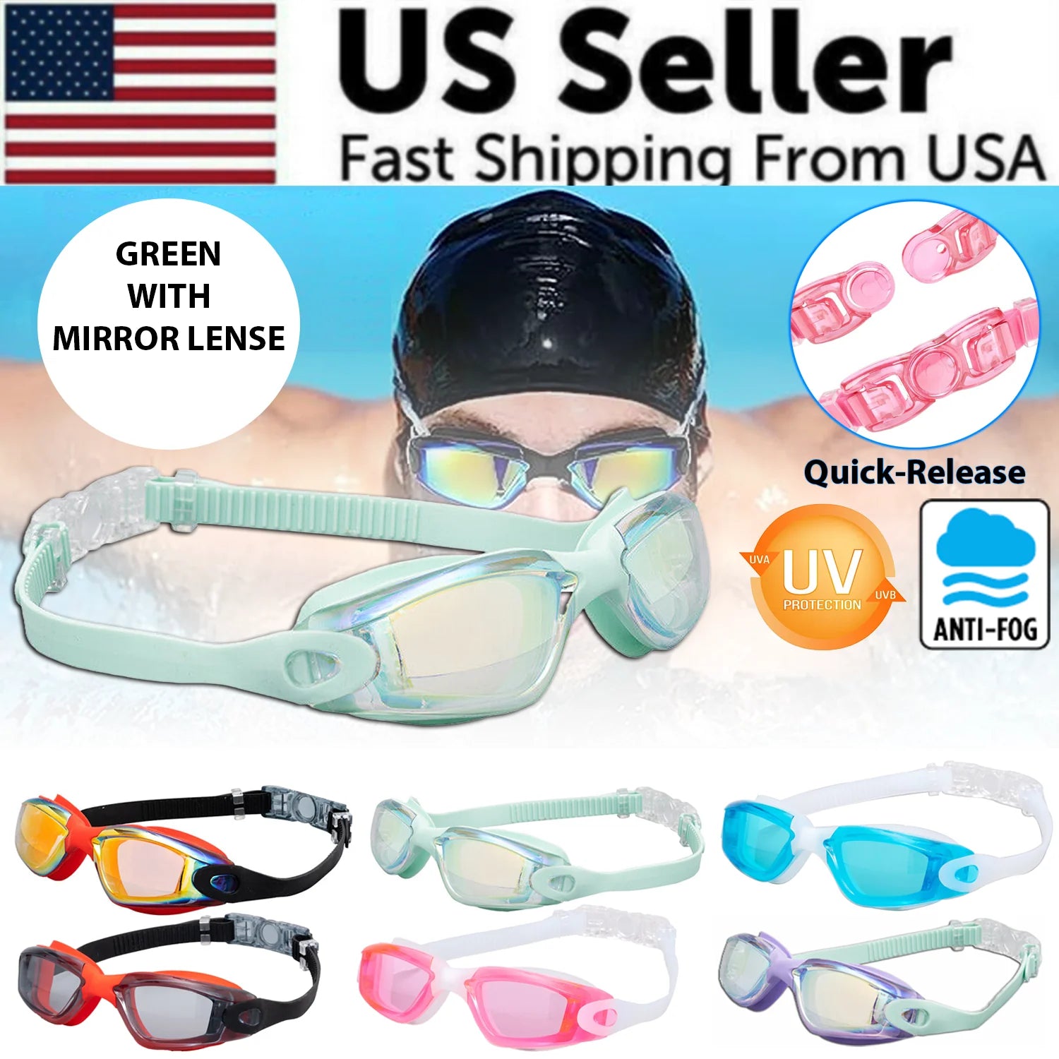 Ultimate Clear Swim Goggles - UV Protection & Anti-Fog for Adults & Kids