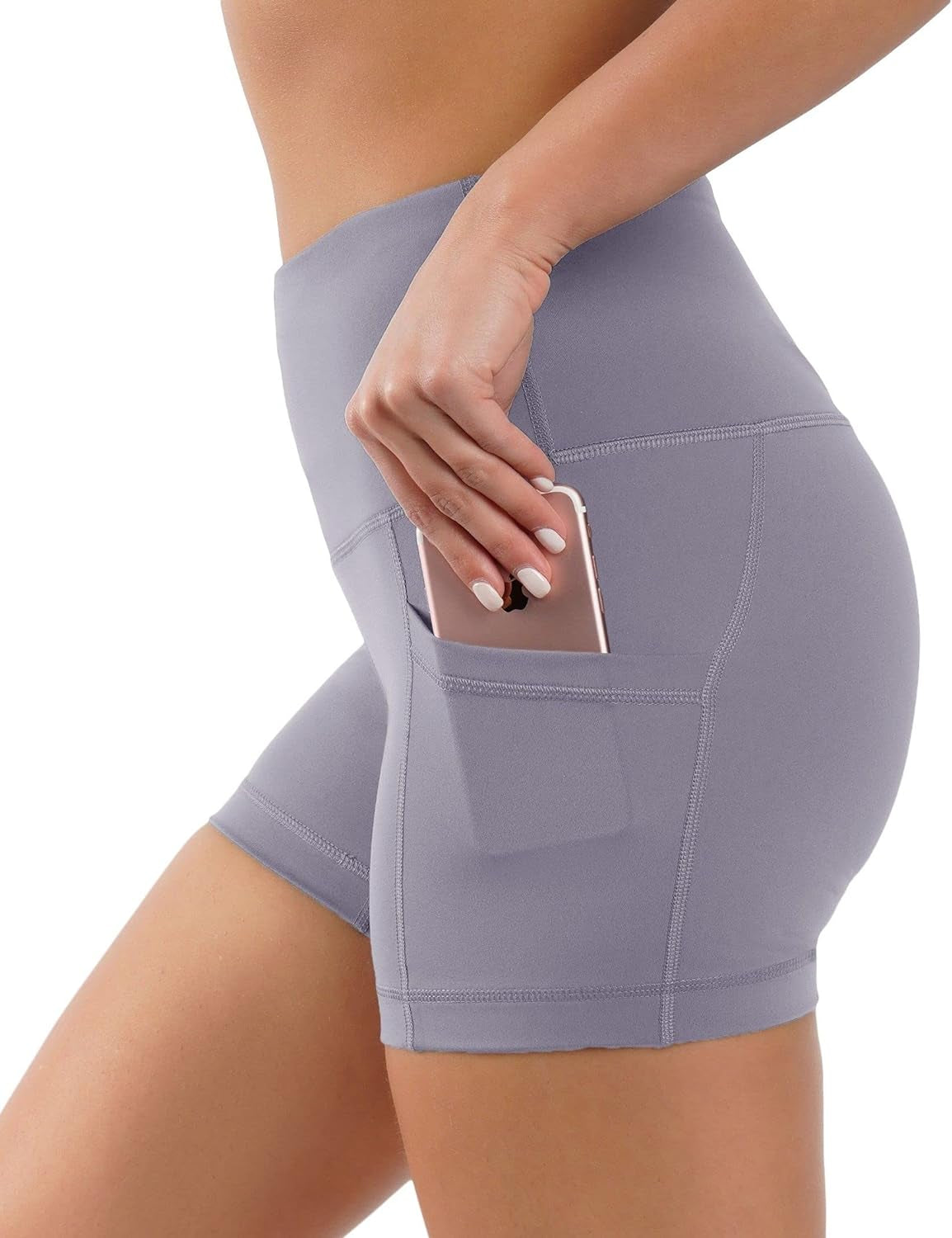 Yogalicious High Waist Squat Proof Side Pocket Biker Shorts - 3.5", 5", 7", 9"