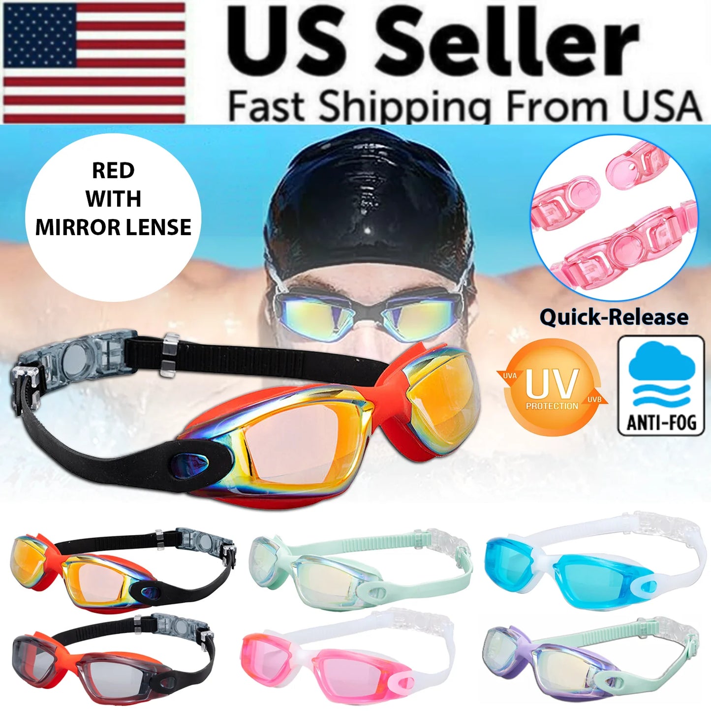 Ultimate Clear Swim Goggles - UV Protection & Anti-Fog for Adults & Kids