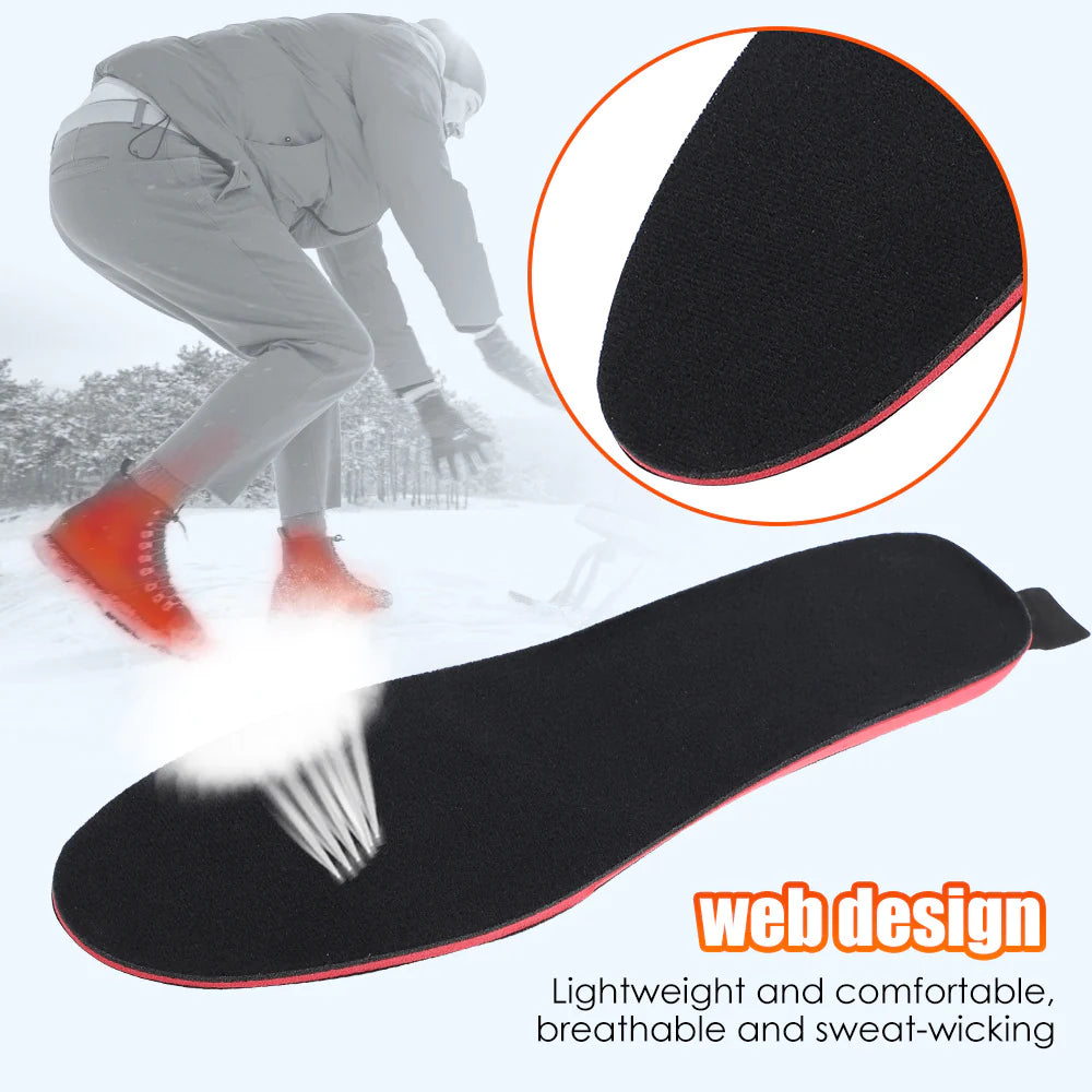 Rechargeable Heated Insoles for Ultimate Foot Warmth - Customizable Size for Men and Women