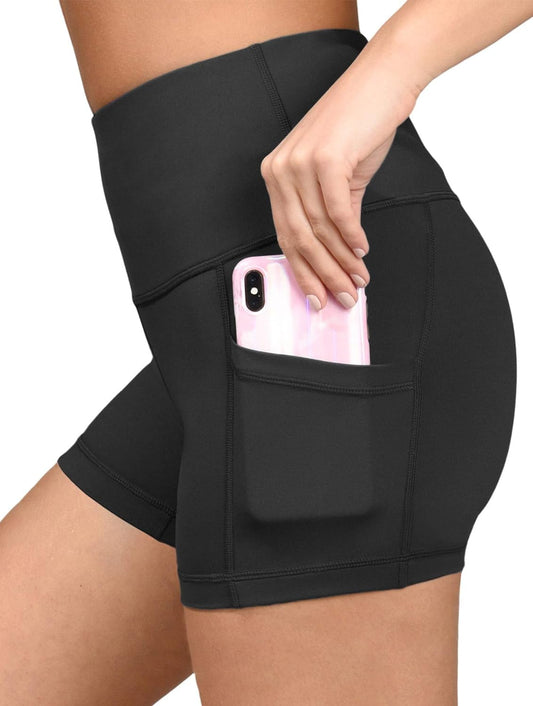 Yogalicious High Waist Squat Proof Side Pocket Biker Shorts - 3.5", 5", 7", 9"